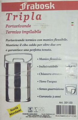 Boîtes-repas thermique/Boîte à lunch en acier inoxydable 100%Made in Italy