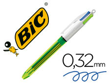 Boligrafo bic cuatro colores azul / negro / rojo / amarillo fluor punta media 1