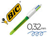 Boligrafo bic cuatro colores azul / negro / rojo / amarillo fluor punta media 1