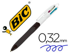 Boligrafo bic cuatro colores con grip colore negro punta 1.3 mm