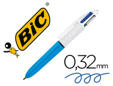 Boligrafo bic cuatro colores mini punta media 1MM
