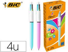 Boligrafo bic cuatro colores pastel edicion limitada