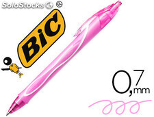 Boligrafo bic gelocity quick dry retractil tinta gel rosa punta de 0.7 mm