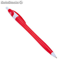 Bolígrafo bicolor en rojo y blanco con detalle de copo de nieve