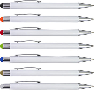 Bolígrafo blanco abs y aluminio con detalle color a juego - Foto 3