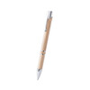 Bolígrafo con cuerpo en madera de bambú y detalles cromados
