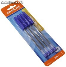 Bolígrafo cristal azul pack de 4