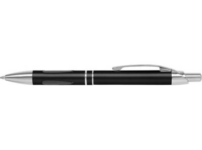 Bolígrafo de ABS con 3 grips ergonómicos y 2 aros plateados. Tinta negra.