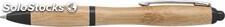 Bolígrafo de bambú con detalles en color abs