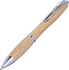 Bolígrafo de bambú con detalles plateados