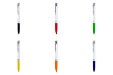 Bolígrafo de colores con mecanismo pulsador