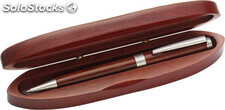 Bolígrafo de madera y metal con estuche de madera