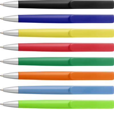 Bolígrafo de plástico con punta plateada y Tinta azul - Foto 2
