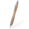 Bolígrafo elegante con cuerpo en madera de bambú y detalles metálicos