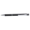 Bolígrafo elegante de marca con cuerpo de aluminio y detalles cromados