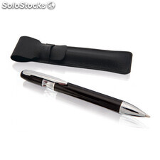 Bolígrafo elegante metálico con funda en polipiel
