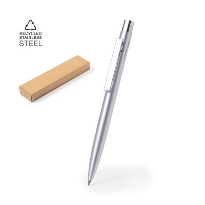 Bolígrafo fabricado en acero inoxidable reciclado