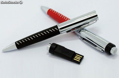 Bolígrafo memoria USB promocional logo grabado por láser y a serigrafía fábrica