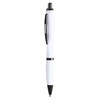 Bolígrafo moderno bicolor con detalles en negro y clip metálico troquelado