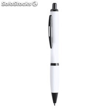 Bolígrafo moderno bicolor con detalles en negro y clip metálico troquelado