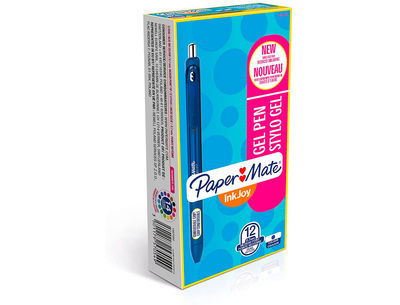 Boligrafo paper mate inkjoy retractil gel pen 0,7mm azul punta de bola trazo - Foto 4