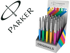 Boligrafo parker jotter plastic original expositor de 20 unidades colores