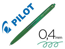 Boligrafo pilot super grip g verde retractil sujecion de caucho tinta base de