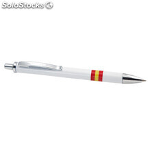 Bolígrafo pulsador blanco con detalle bandera española