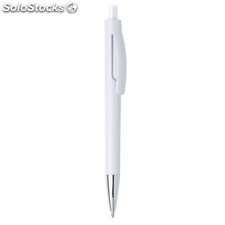 Bolígrafo pulsador con original diseño en blanco y color