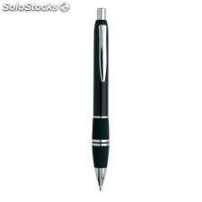Bolígrafo pulsador elegante en colores metalizados con agarre en negro
