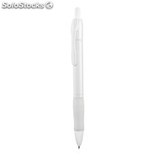 Bolígrafo pulsador en blanco con color y cómoda empuñadura