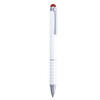 Bolígrafo Puntero bonito en blanco y accesorios plateados con puntero en color