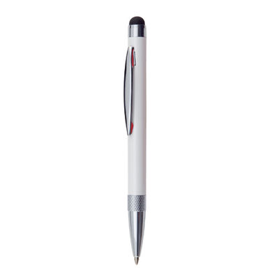 Bolígrafo Puntero de moderno diseño en aluminio y detalles plateados