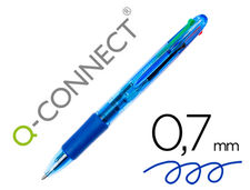 Boligrafo q-connect 4 en 1 tinta 4 colores retractil -con sujecion de caucho