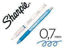 Boligrafo sharpie fashion retractil tinta gel azul 0,7 mm color azul hielo y