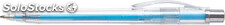 Bolígrafo transparente mina en color y pulsador plata