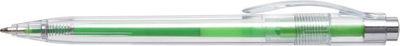 Bolígrafo transparente mina en color y pulsador plata - Foto 2
