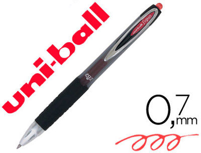 Boligrafo uni-ball roller umn-207 retractil 0.7 mm color rojo