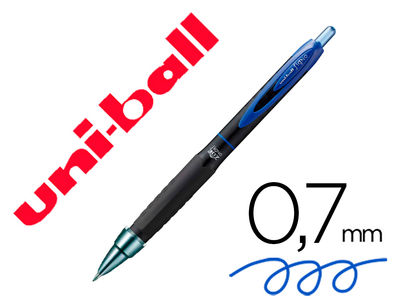 Boligrafo uni-ball roller umn-307 retractil 0.7 mm tinta gel azul