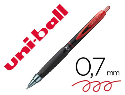 Boligrafo uni-ball roller umn-307 retractil 0.7 mm tinta gel rojo