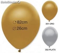 Bolsa 50 globos metalizados oro - plata