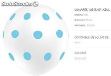Bolsa 8 globos de 100CM blanco lunar azul