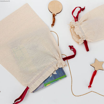 Bolsa algodón con cintas de terciopelo - Foto 4