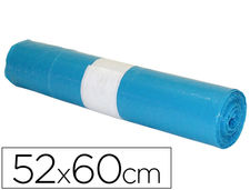 Bolsa basura domestica azul 52X60CM galga 70 rollo de 20 unidades