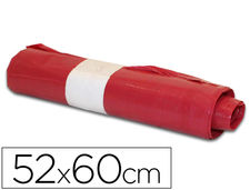 Bolsa basura domestica roja 52X60CM galga 70 rollo de 20 unidades