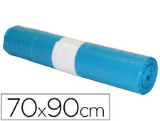 Bolsa basura industrial azul 70X90CM galga 110 rollo de 10 unidades