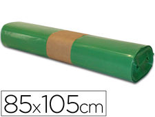 Bolsa basura industrial verde 85X105CM galga 110 rollo de 10 unidades