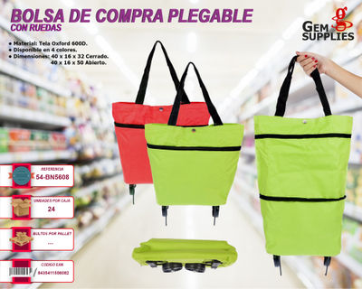 Bolsa De Compra Plegable Con Ruedas 2 En 1 Reutilizable Y Resistente Roja  con Ofertas en Carrefour