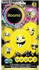 Bolsa de 5 globos LED Emoticonos