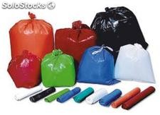 Bolsa de colores verde, gris, naranja, roja, azul y bolsa natural reciclada